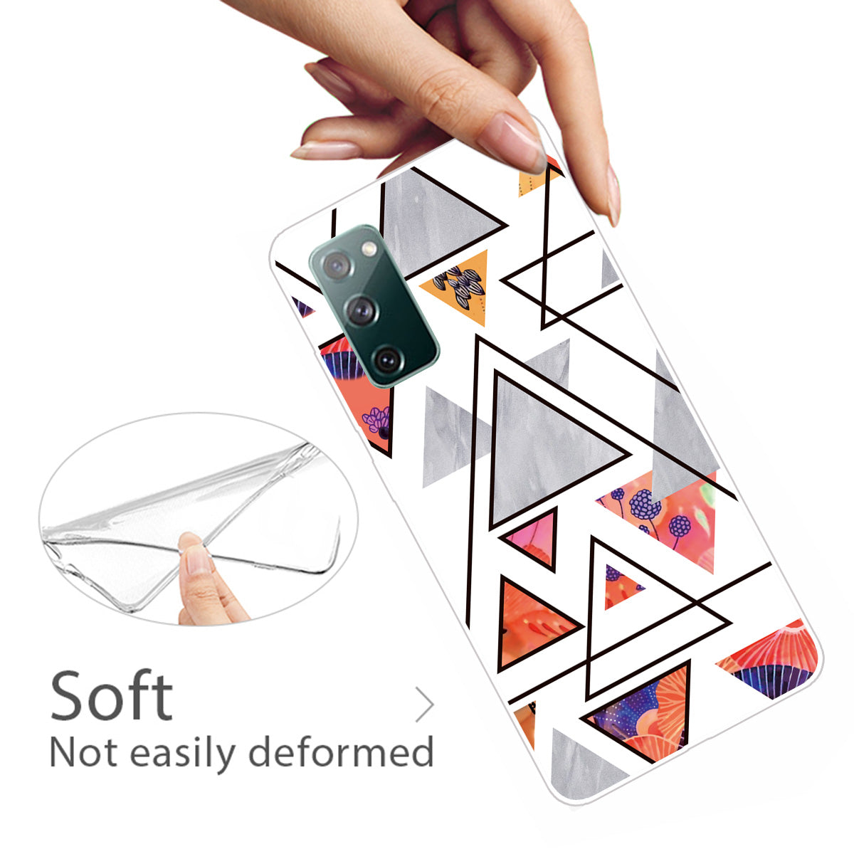 Triangle Marble Pattern Soft TPU Shockproof Phone Back Cover Case for Samsung Galaxy S20 FE/S20 FE 5G/S20 Lite/S20 FE 2022 - Style F Triangle Marble Pattern Soft TPU Shockproof Phone Back Cover Case for Samsung Galaxy S20 FE/S20 FE 5G/S20 Lite/S20 FE 2022 - Style F